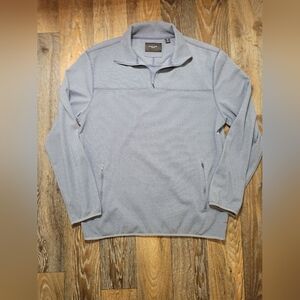 Daniel Buchler Mens Large Sweater Pullover Blue 1/4 Zip